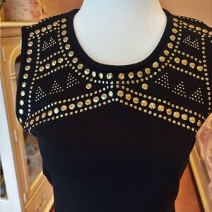 Black Dress with Gold Studded Design